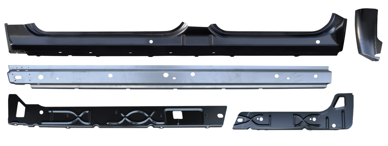 Lh 2007-2013 Chevy Gmc Pickup Complete Rocker Panel Cab Corner KIT For Crew Cab img