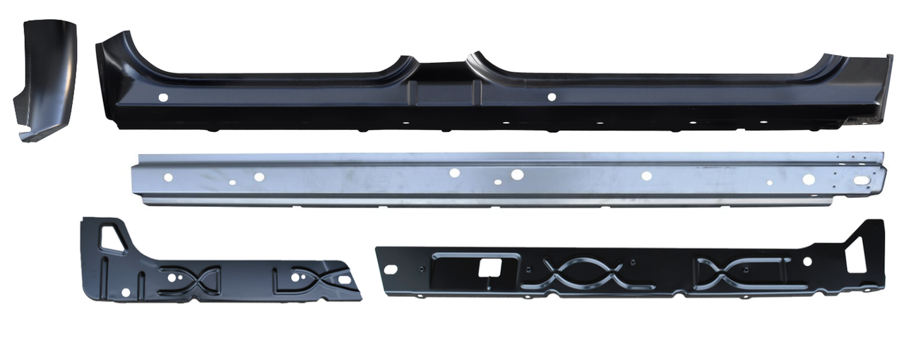 Rh 2007-2013 Chevy Gmc Pickup Complete Rocker Panel Cab Corner KIT For Crew Cab img