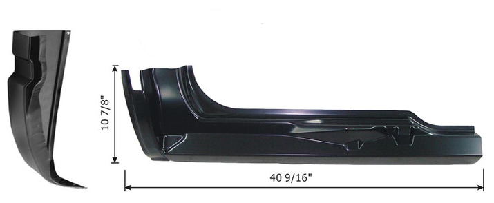 Rh 1996-1998 Chevy Gmc Pickup Rear Door Rocker Panel & Cab Corner 3 Dr Ext Cab img