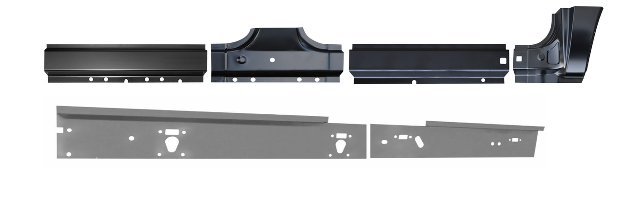 Lh 2000-2005 Ford Excursion Inner/Outer Rocker Panel Repair Kit With Dogleg img