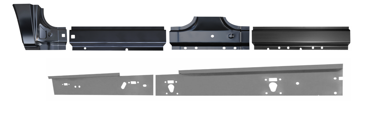Rh 2000-2005 Ford Excursion Inner/Outer Rocker Panel Repair Kit With Dogleg img