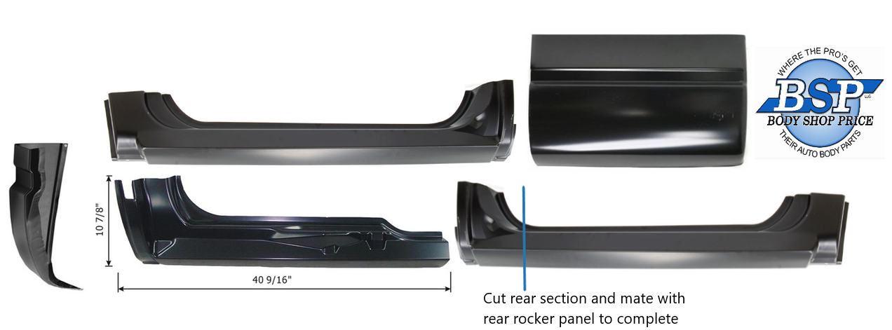 1996-1998 Chevy Gmc Pickup Replacement Rocker Panel & Cab Corner Kit 3 Door Exte img