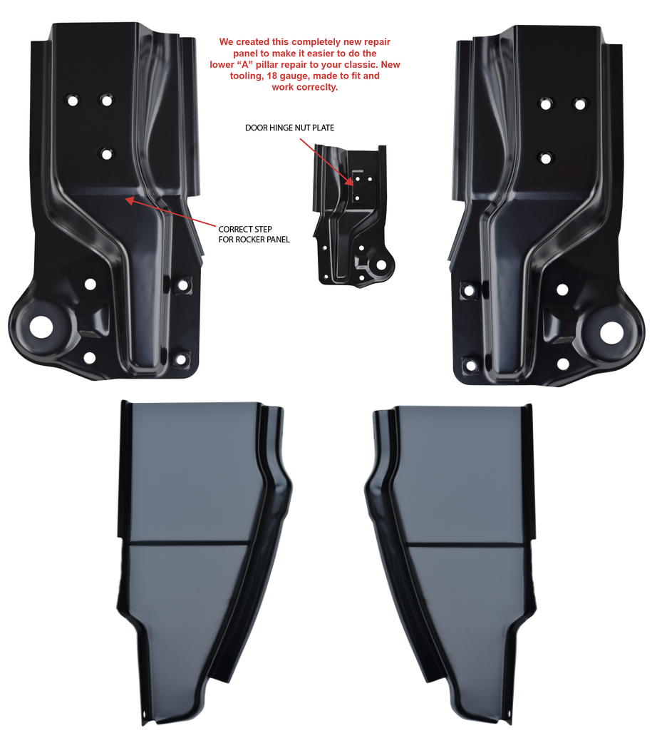 1967-1972 Chevy Gmc Truck Premium Lower Front / Rear Door Pillar Patch Panel SET img