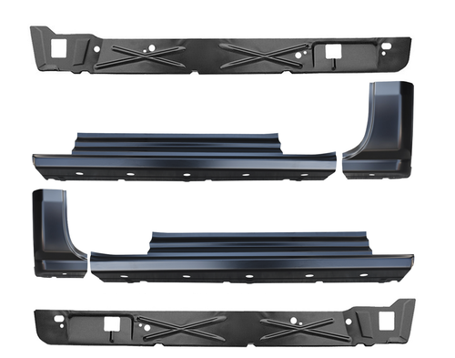 4-Piece Slip-On Rocker Panel & Cab Corner Set For 2014-2018 Chevy/GMC Crew Cab Pickups