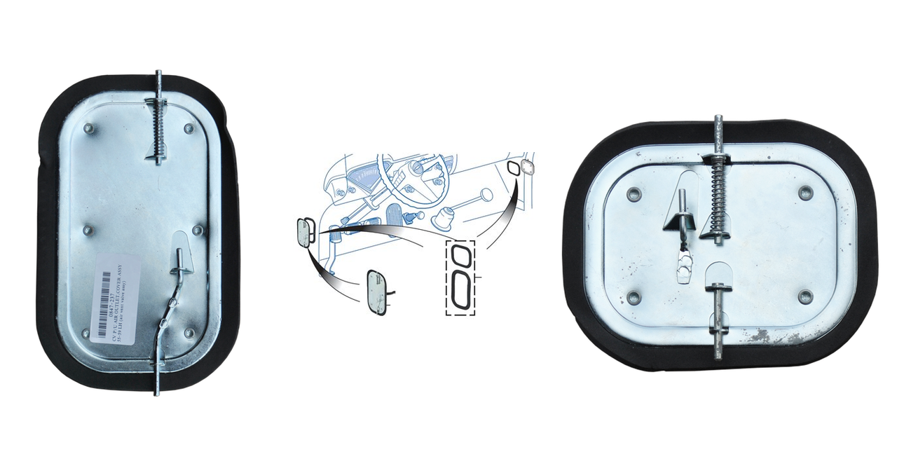 1955-1959 Chevy Gmc Truck Kick Panel Vent Door With Seal - PAIR img
