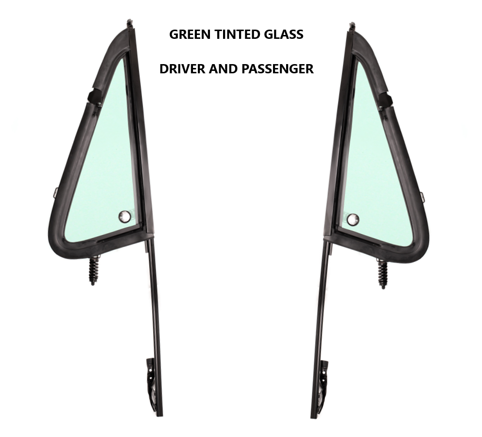 81-87 Chevy Gmc Truck Blazer Suburban Green Tint Glass Vent Window Assembly-PAIR img