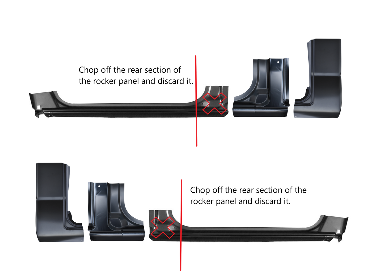1996-2023 Chevy Express GMC Savanna Cutaway Van Rocker and Cab Corner SET img