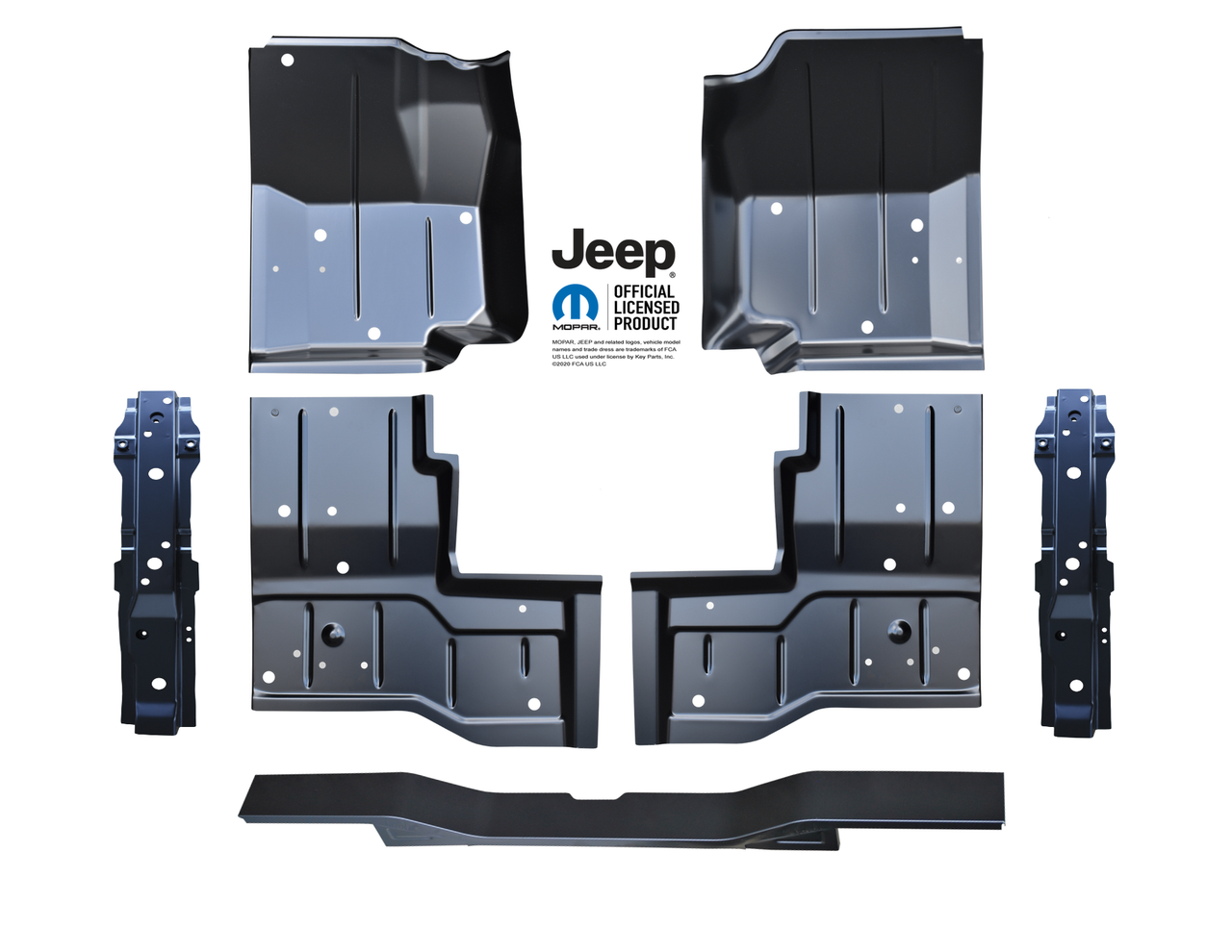 1976-1986 Jeep CJ7 Floor Pan Set With Floor Braces-7 Pieces img
