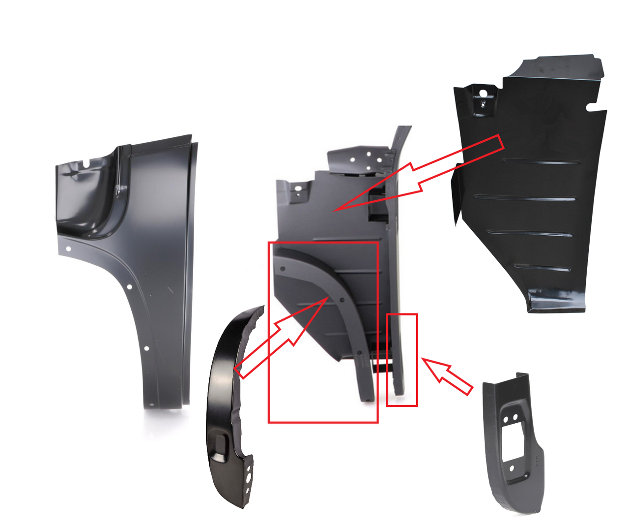 Lh 1947-1955 Chevy Gmc Pickup Outer/Inner Cowl Side Repair Kit (1St Series) img