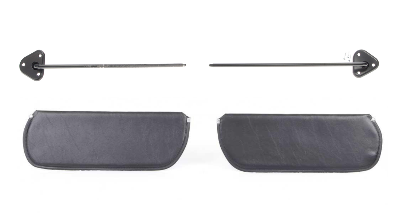 Black Sun Visor and Black Rod 4 Pc Set- 73-89 Chevy GMC Suburban img