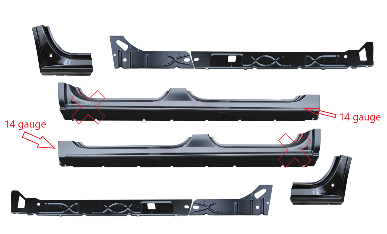 OE Inner/Outer Rockers & Doglegs Fits 2000-2006 Chevy Tahoe - GMC Yukon img