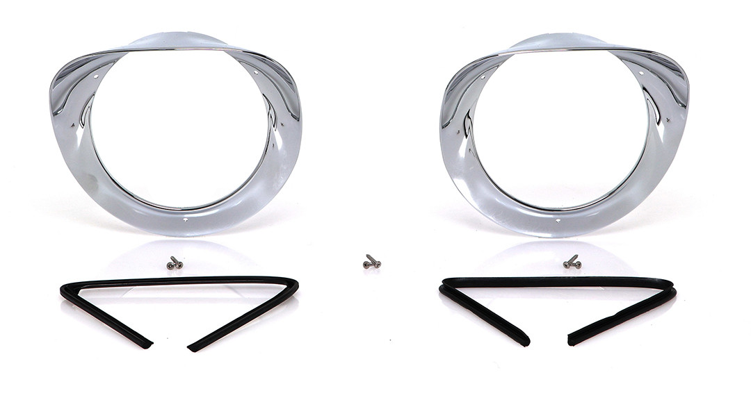 1955-1957 Chevy Gmc Pickup Chrome Headlight Bezels Sold As A Pair img