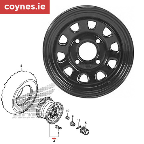 44650HR3A20ZA Honda trx500 front quad wheel rim black 12" ireland coynes.ie