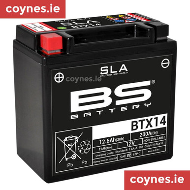 ExpertPower YTX14-BS AGM Battery For Suzuki King Quad 450 LT-A450 (2007) – 12V, 14Ah, 220 CCA