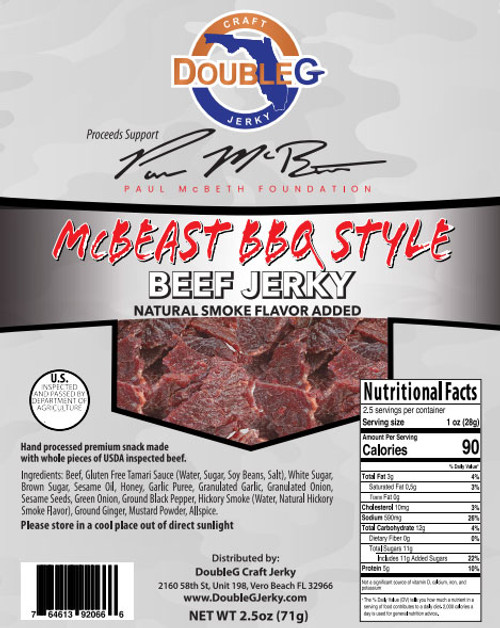 DoubleG Jerky McBeast BBQ 2.5oz