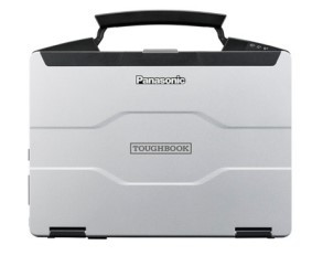 Toughbook 55, front view with handle. 
