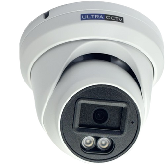 High-resolution UC-2KTDW 4MP security camera with 2.8mm lens, featuring dual-light technology for full-color daytime and infrared night vision, built-in microphone for audio communication, compact design, and robust weatherproof housing ideal for indoor and outdoor surveillance
