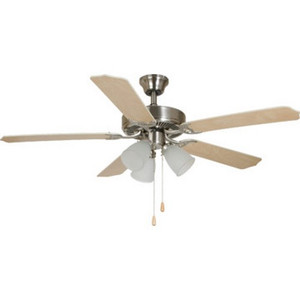 52" Clng Fan Dm Brshd Nickel Tlp Lgt