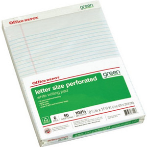 100% Recycled Writing Pads Pkg Of 6