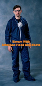 Lg Blue Disp Coveralls Front Zipclosure
