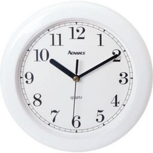 8" Analog Wall Clock - White