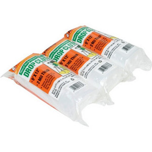 9'X12' 2 Mil Plastc Drop Clth "Pkg Of 3"