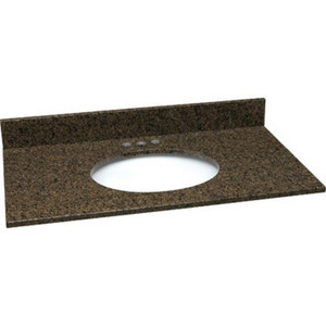 25 X 22" Trop Brown Granite Top And Bowl
