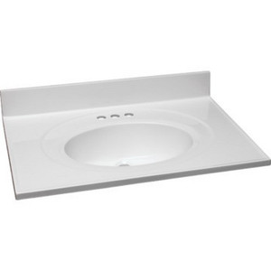 37 X 22"Cultured Marble White Vanity Top