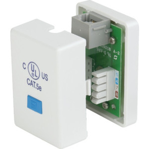 White Cat-5 Surface 1 Port Phone Jack