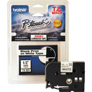 Model Tz-231 Blk On Wh Tape 0.5"X26.2'