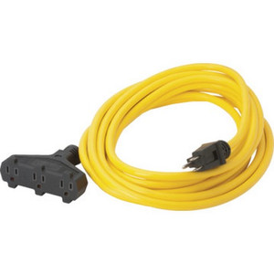 50' 12/3 Sjtw Yellow Triple Tap Ext Cord