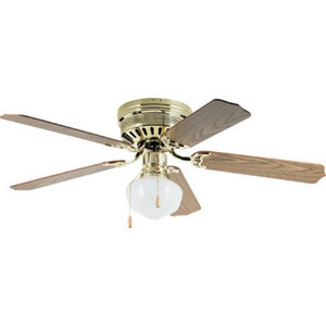 52" Clng Fan Hm Plshd Brass School Lgt