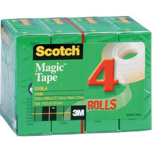 Scotch Magic 810 Tape "Pkg Of 4"