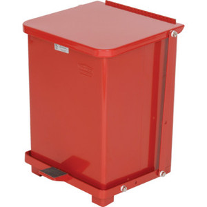 7 Gallon Rubbermaid Defenders Red Step Can