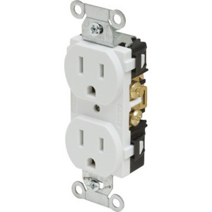 15 Amp Commercial Grade Duplex Receptacle - White