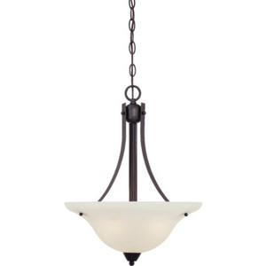 Two-Light Pendant Oil-Rubbed Bronze Alabaster-Style Glass