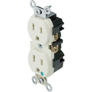 15 Amp Hospital Grade Duplex Receptacle White