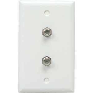 Dual Cable TV Jack Wall Plate - White - Package Of 2