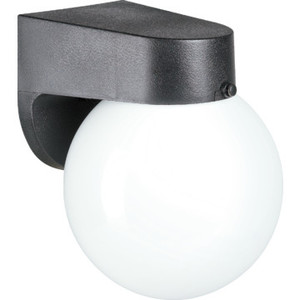 EXTERIOR OPAL GLOBE BLACK PORCH FIXTURE