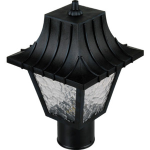 Exterior 60W Incandescent Post Top Fixture Black
