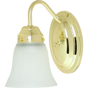 One-Light Wall Sconce Polished Brass Frost Tulip Glass
