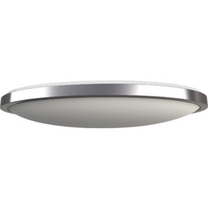64 Watt Fluorescent Oval Ideal Ceiling Fixture Brushed Nickel White Acrylic Lens