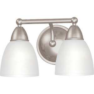 Seasons Anchor Point Two-Light Vanity Brushed Nickel Alabaster-Style Glass
