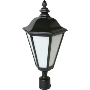 Exterior 150W High Pressure Sodium Coach Lantern Post-Top Fixture Black