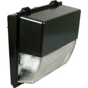 250 Watt High Pressure Sodium Bronze Wall Pack With Clear Prismatic Glass Lens
