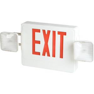 LED Two-Light Emergency Exit Sign Battery Back Up Red Pack of 2