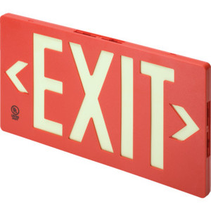 Glo Brite Single Sided Exit Sign Red
