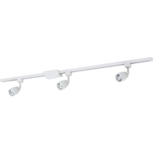 Three-Light Adjustable Halogen Track Light Fixture White