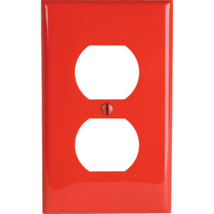 Red Single Duplex Recept Plate