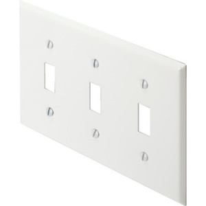 Triple Gang Toggle Switch Wall Plate - White - Package Of 10